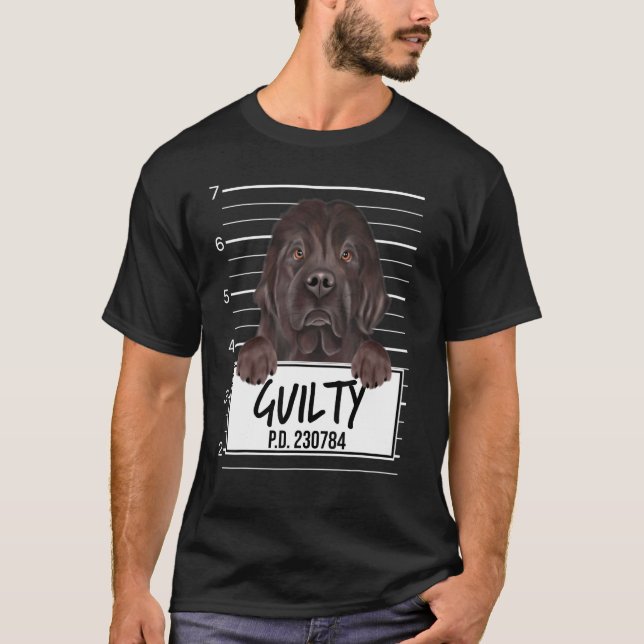 Newfoundland Mugshot Guilty Dog T-Shirt (Front)