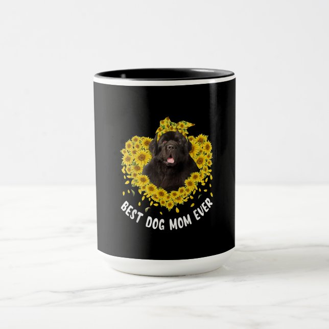 Newfoundland mum lovers | sunflower dog gift mug (Center)