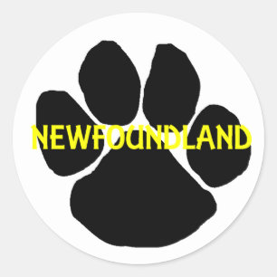 newfoundland name paw.png classic round sticker
