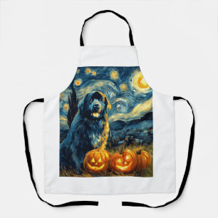 Newfoundland Newfie Cute Dog Halloween Jack O Lant Apron