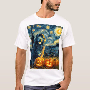 Newfoundland Newfie Cute Dog Halloween Jack O Lant T-Shirt