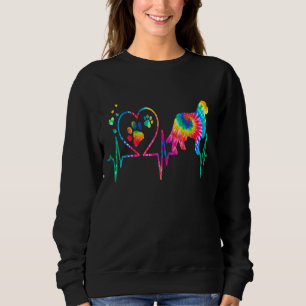 Newfoundland Newfie Mum Dad Heartbeat Tie Dye Dog Sweatshirt