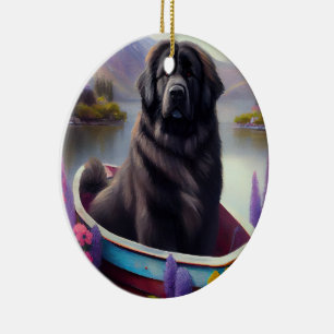 Newfoundland on a Paddle: A Scenic Adventure Ceramic Tree Decoration