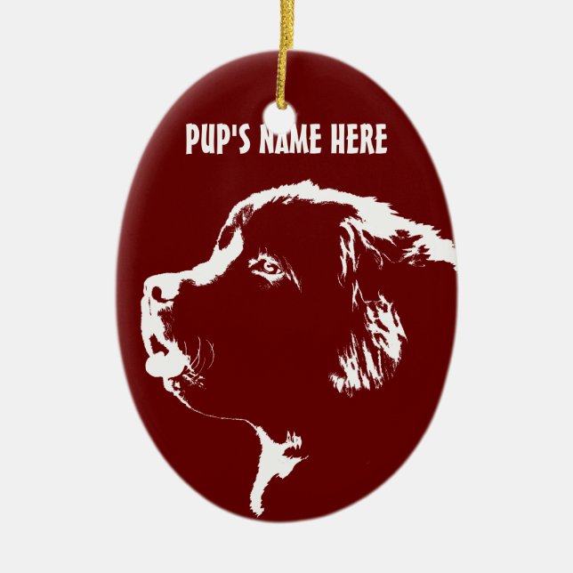 Newfoundland Ornament Personalised Dog Decoration (Front)