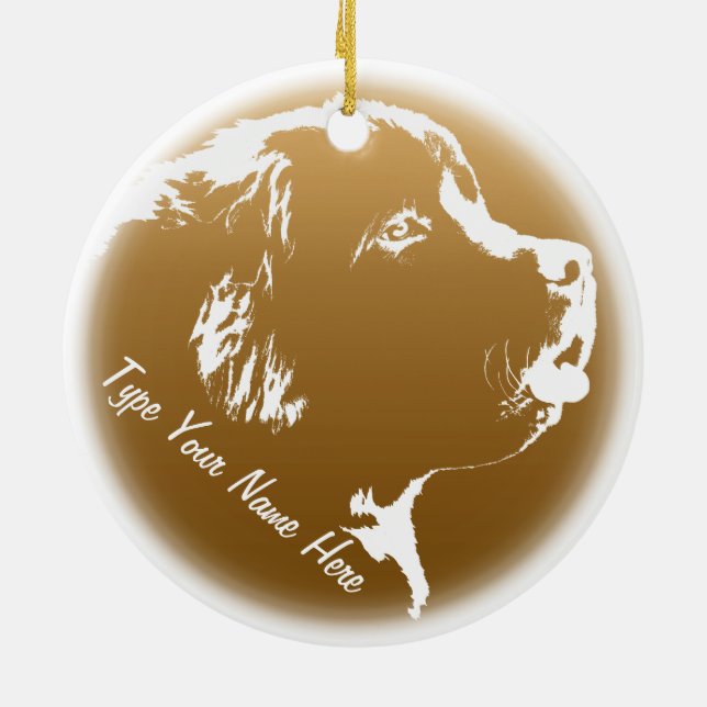 Newfoundland Ornament Personalised Dog Decoration (Back)