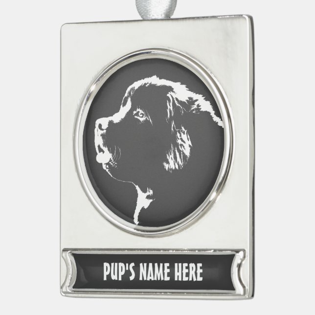 Newfoundland Ornament Personalised Dog Decoration (Left)