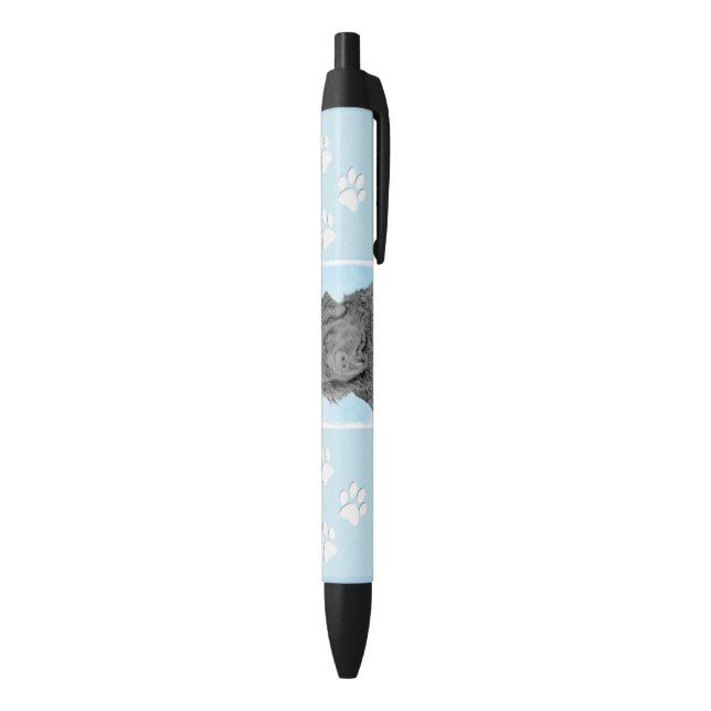 Newfoundland Painting - Cute Original Dog Art Black Ink Pen (Bottom (Vertical))