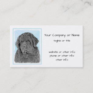 Newfoundland Painting - Cute Original Dog Art Business Card
