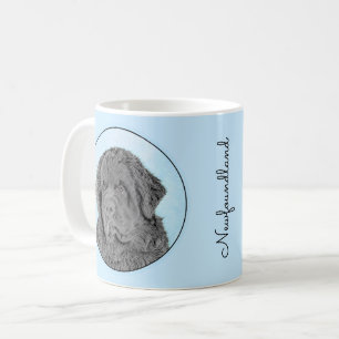 Newfoundland Painting - Cute Original Dog Art Coffee Mug