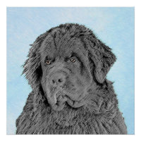 Newfoundland Painting - Cute Original Dog Art
