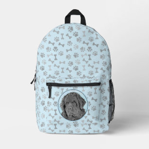 Newfoundland Painting - Cute Original Dog Art Printed Backpack