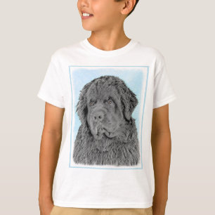 Newfoundland Painting - Cute Original Dog Art T-Shirt