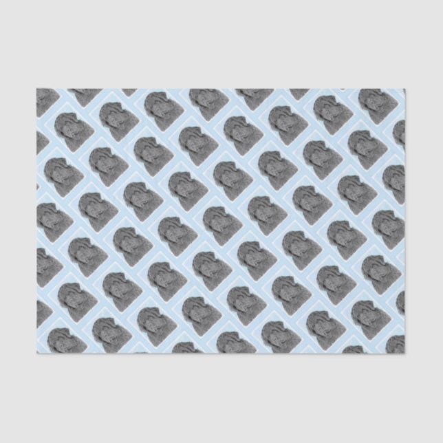 Newfoundland Painting - Cute Original Dog Art Tissue Paper (Front)