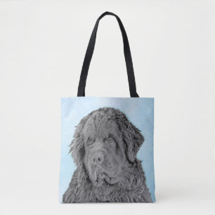 Newfoundland Painting - Cute Original Dog Art Tote Bag