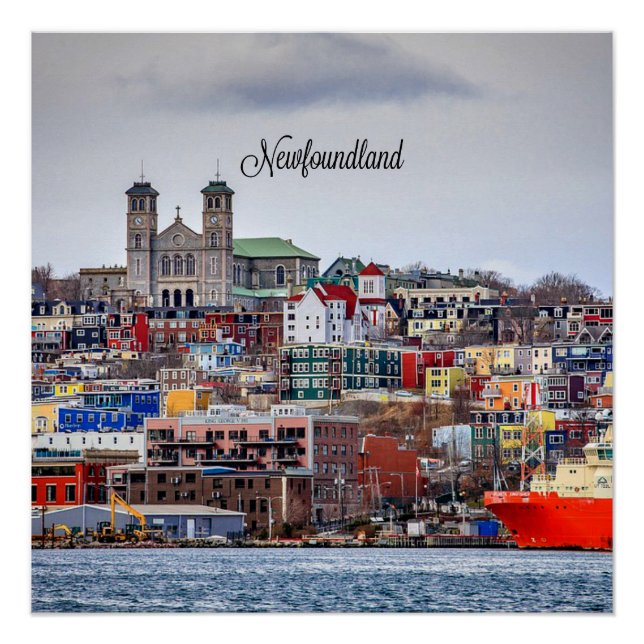 Newfoundland, panoramic cityscape photograph poster (Front)
