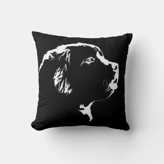 Newfoundland Pillow Newfoundlander Pup Gifts (Front)