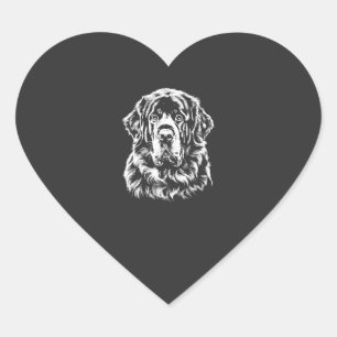 Newfoundland Portrait Minimalist Apparel Heart Sticker