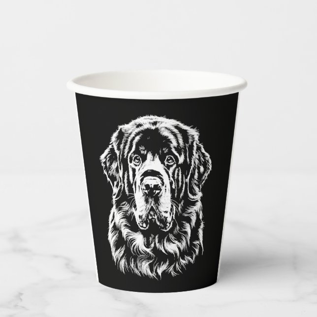 Newfoundland Portrait  Minimalist Apparel Paper Cups (Front)