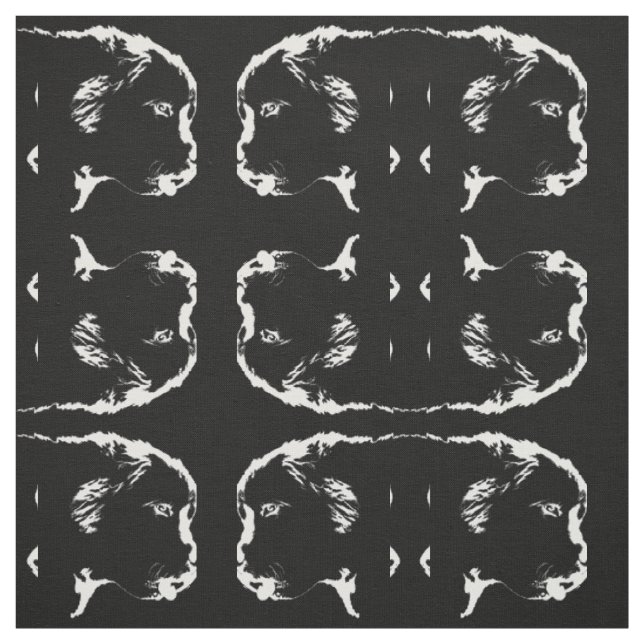 Newfoundland Pup Fabric Fabric Puppy Dog Pattern (Swatch)
