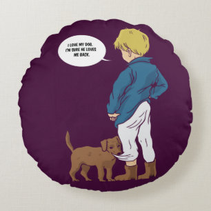 Newfoundland Puppy Round Cushion