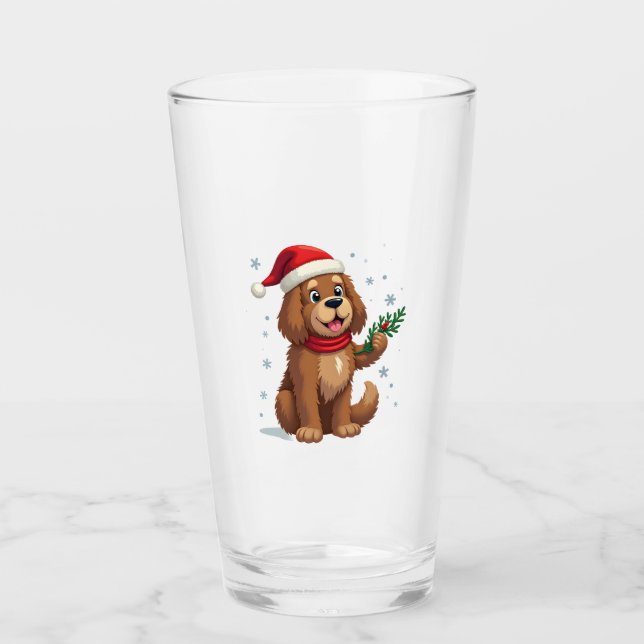 Newfoundland Santa Hat Glass (Front)