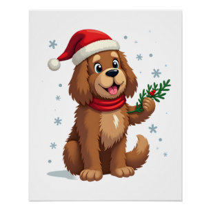 Newfoundland Santa Hat Poster