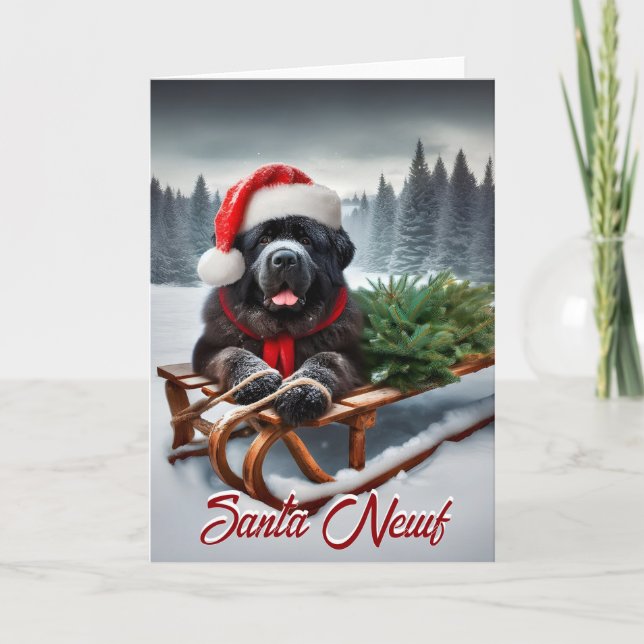 Newfoundland Santa Newf Holiday Card (Front)