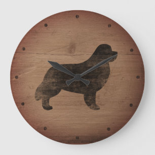 Newfoundland Silhouette Rustic Large Clock