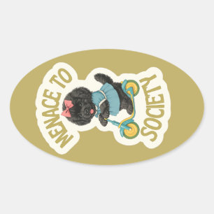 Newfoundland-sized trouble, Menace To Society Oval Sticker