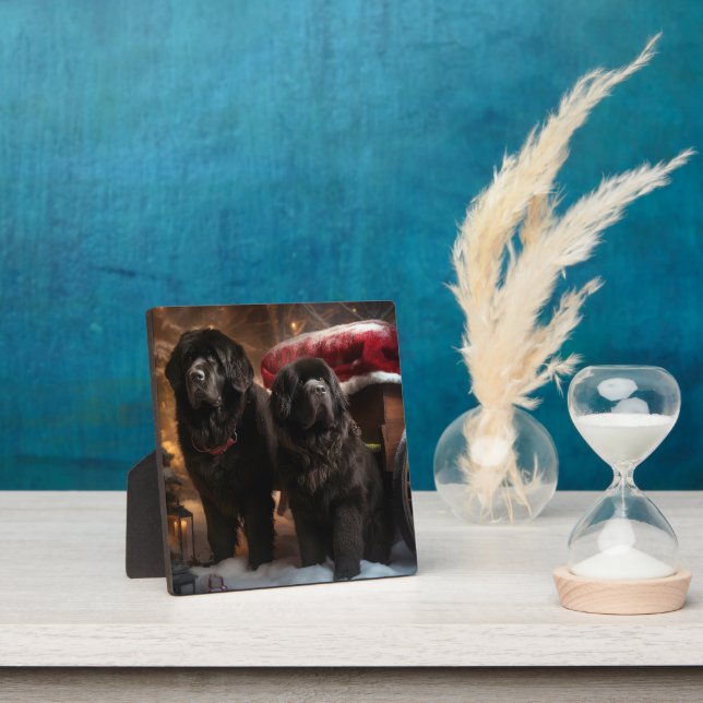 Newfoundland Snowy Sleigh Christmas Decor Plaque (Insitu)