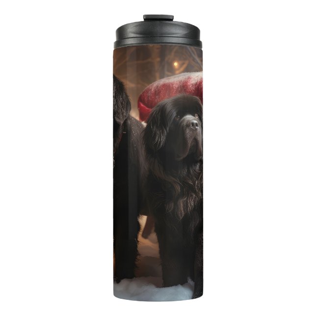 Newfoundland Snowy Sleigh Christmas Decor Thermal Tumbler (Front)