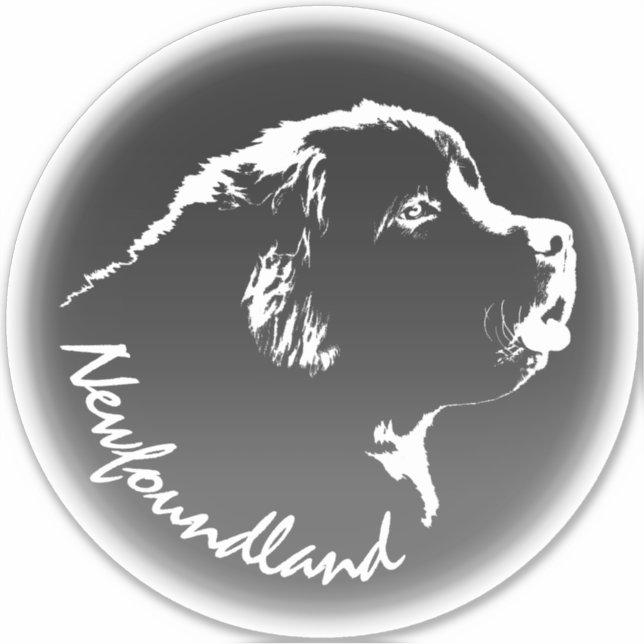 Newfoundland Stickers Custom Puppy Dog Decals (Front)
