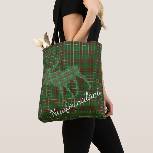 Newfoundland Tartan all over moose BAG (Close Up)