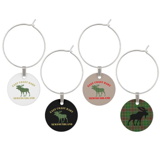 Newfoundland Tartan Wine Charms moose