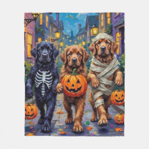 Newfoundland Trick-or-Treating Halloween Costumes Fleece Blanket