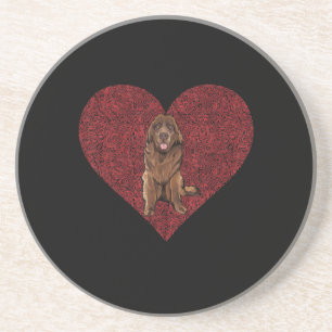 Newfoundland valentines day dog love print gift coaster