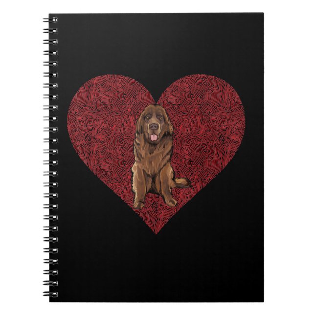 Newfoundland valentines day | dog love print gift notebook (Front)