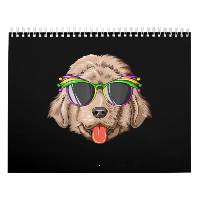 Newfoundland wearing glasses and mask present calendar (Cover)