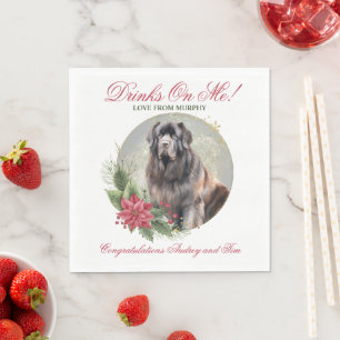 Newfoundland Wedding Napkins With Dogs Photo