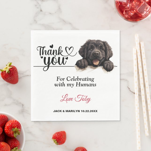 Newfoundland Wedding Thank You Napkin (Insitu)