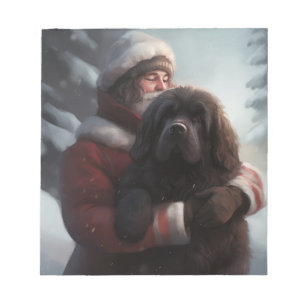 Newfoundland With Santa Claus Festive Christmas Notepad