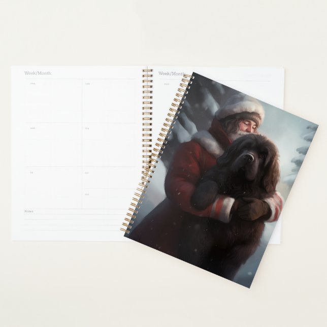 Newfoundland With Santa Claus Festive Christmas  Planner (Display)