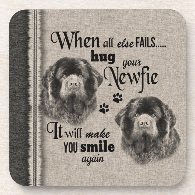 Newfoundlander art when everything fails quote coaster (Front)