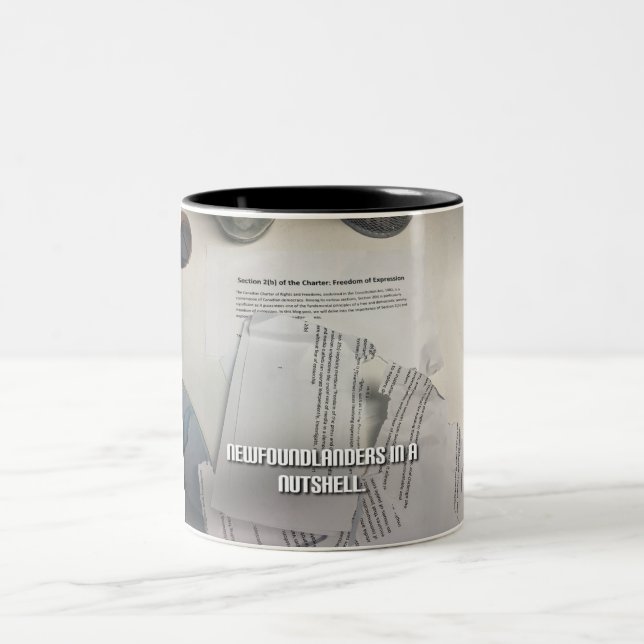 Newfoundlanders in a nutshell Two-Tone coffee mug (Center)