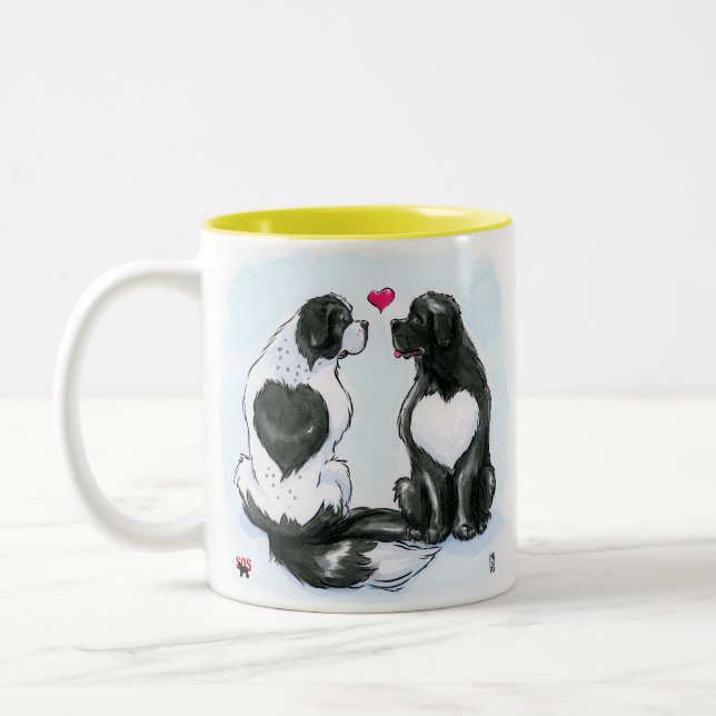 Newfy LOVE Two-Tone Coffee Mug (Left)