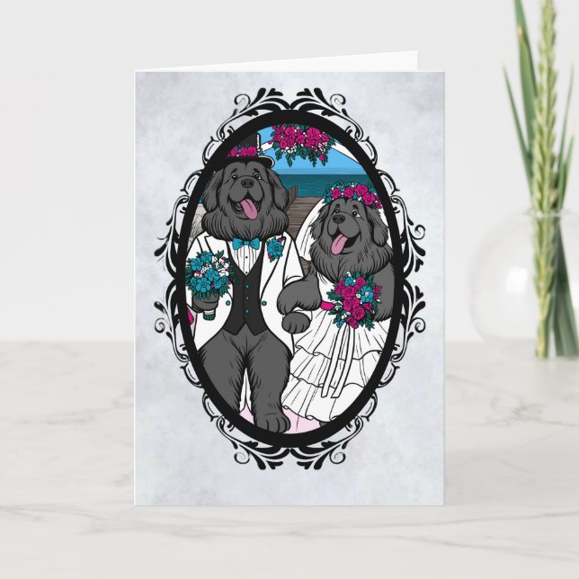 Newfy Love (Valentine, Wedding, Anniversary) blank Holiday Card (Front)