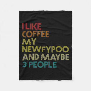 Newfyo Dog Owner Coffee Lover Funny Quote Vintage Fleece Blanket