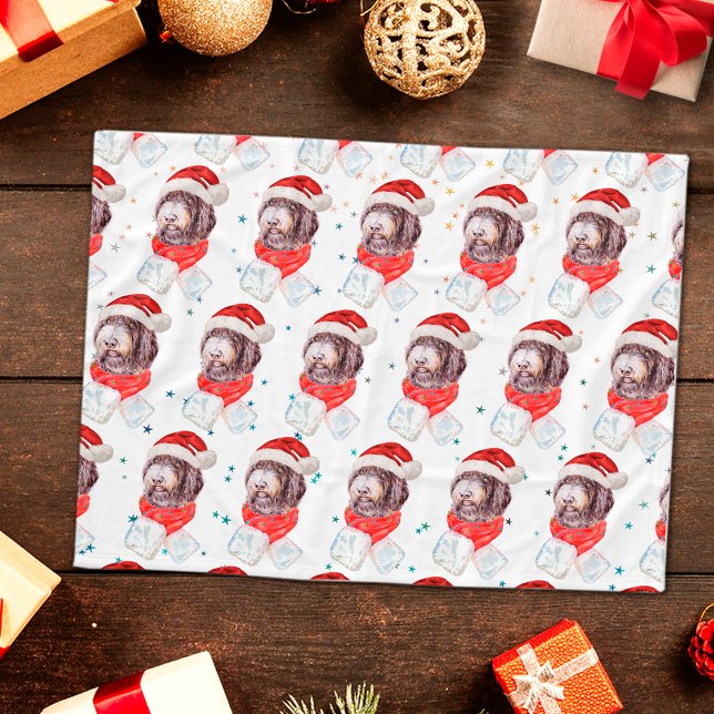 Newfypoo Dog Breed Christmas Stars Fleece Blanket (Creator Uploaded)