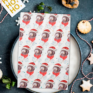 Newfypoo Dog Breed Christmas Stars Tea Towel