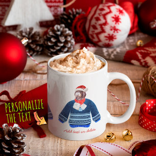 Newfypoo Family Wearing Ugly Sweater Dog Lover Coffee Mug